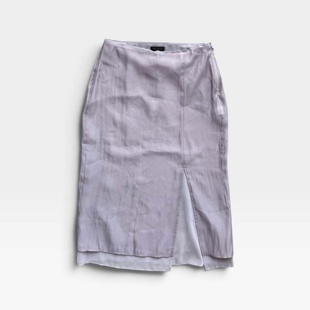 Rag & Bone Suki Organza Midi Skirt | Lilac Sheer Column Skirt | Womens Size 4